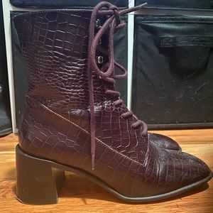 Miista Emma Boots in Brown Croc in Size 39